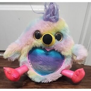 Zuru Rainbocorn Flamingocorn Plush Toy 11" Pastel Rainbow Blue Heart  Bird Plush